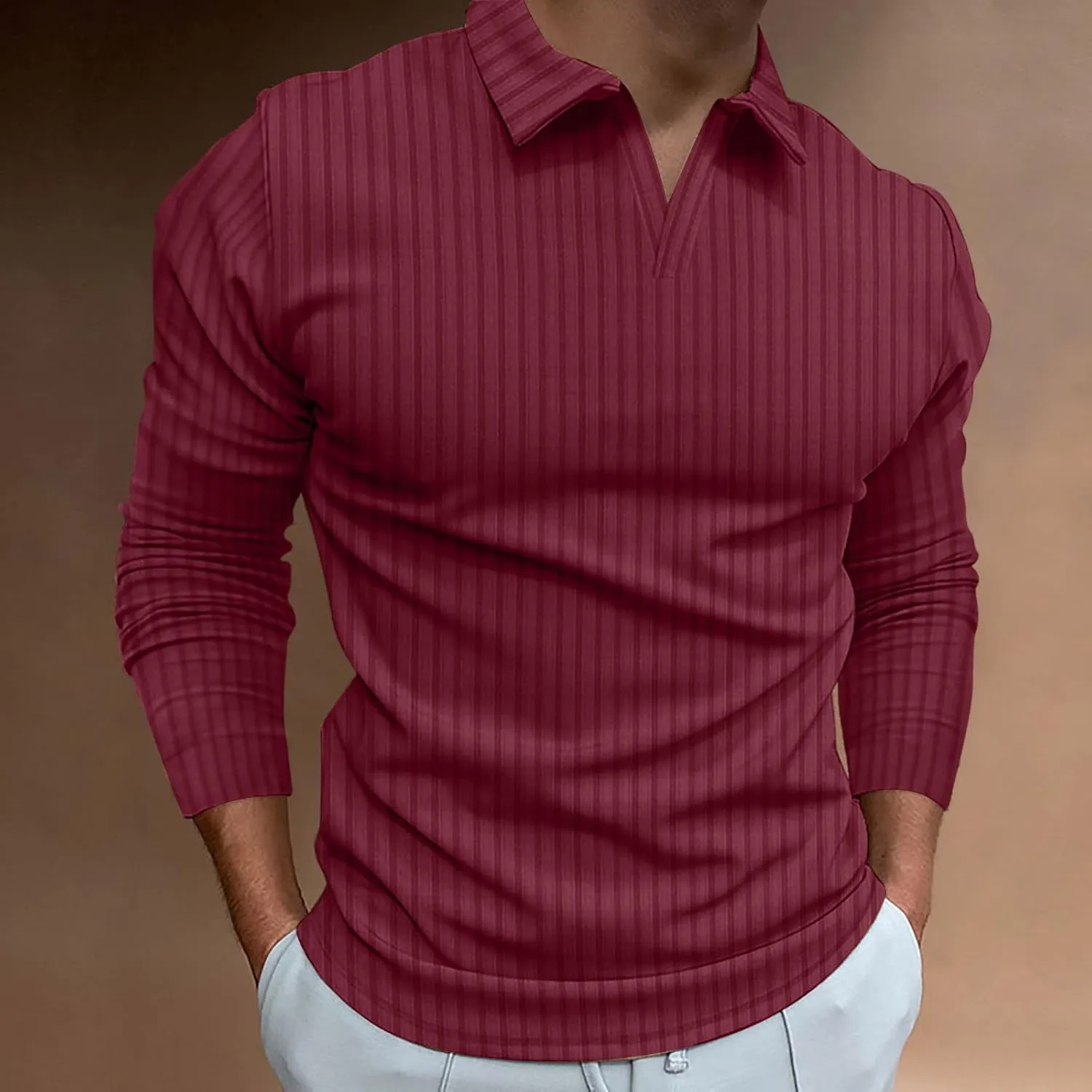 Work Shirts for Men 2023 Regular Fit Long Sleeve V Neck Solid Work T Shirt Casual Muscle Fitness Sport Clothes