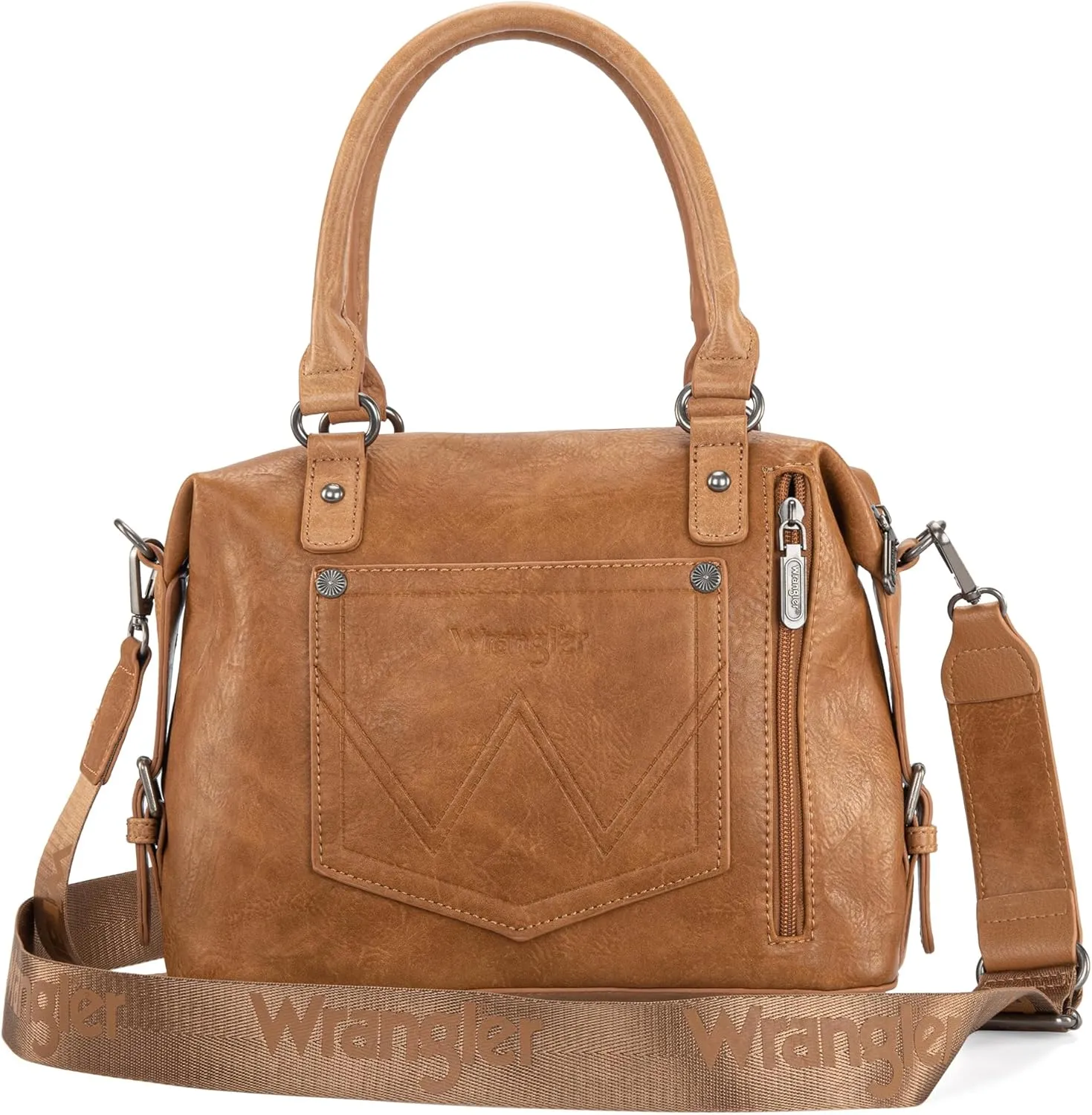 Wrangler Small Doctor Bag for Women Vintage Satchel Bag Western Handbags with Wide Strap