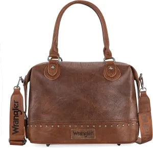 Wrangler Small Doctor Bag for Women Vintage Satchel Bag Western Handbags with Wide Strap