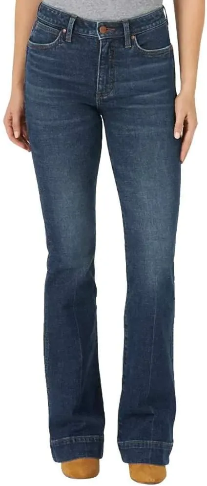 Wrangler Women's Retro High Rise Trouser Green Jean Bailey