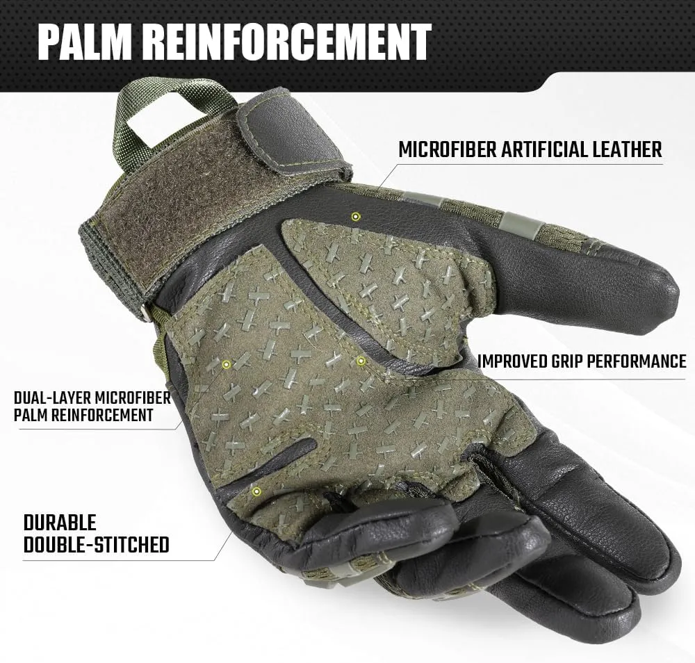 WTACTFUL Rubber Guard Tactical Gloves for Men Touchscreen Airsoft Motorcycle Hunting Outdoor