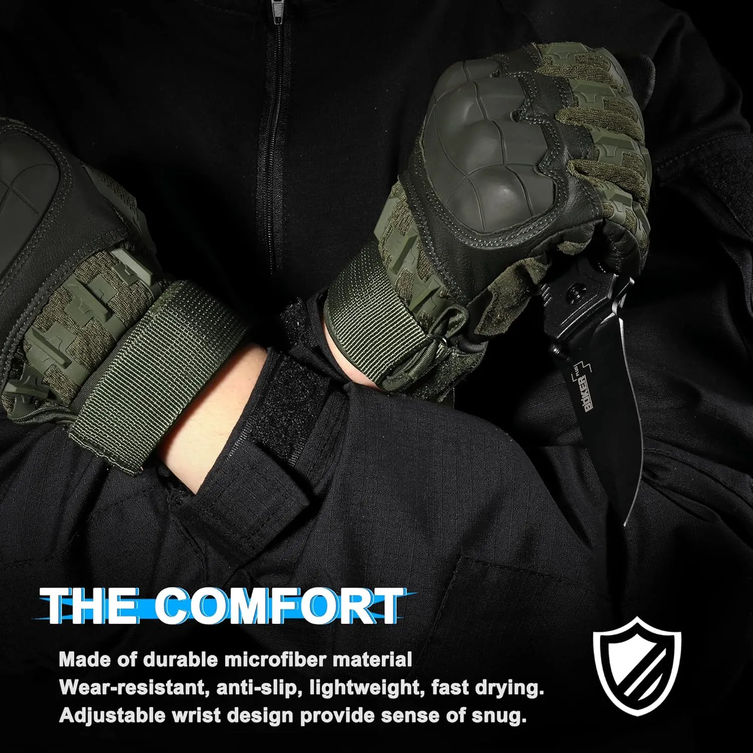 WTACTFUL Rubber Guard Tactical Gloves for Men Touchscreen Airsoft Motorcycle Hunting Outdoor