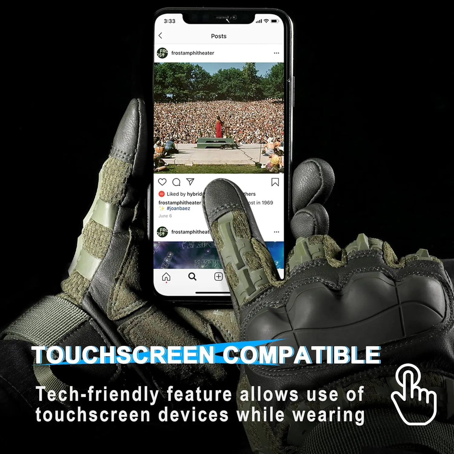 WTACTFUL Rubber Guard Tactical Gloves for Men Touchscreen Airsoft Motorcycle Hunting Outdoor