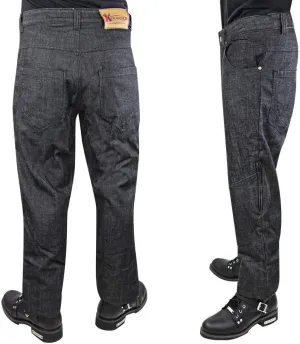 Xelement K2607 Men's Black Armored Denim Jeans - 42x36