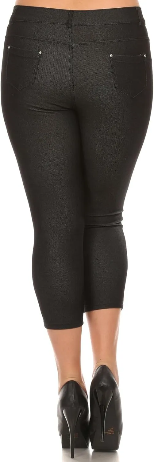 YELETE Women's Basic Capri Jeggings