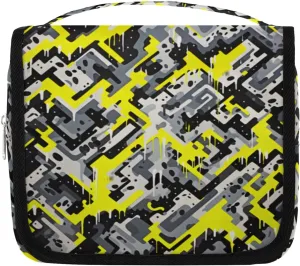 Yellow Camo Skin Hanging Travel Toiletry Bag Kit Makeup Case Cosmetics Organizer Decor Toiletry Bag for Women Make up Accessories Shampoo Body Cream Brushes Set