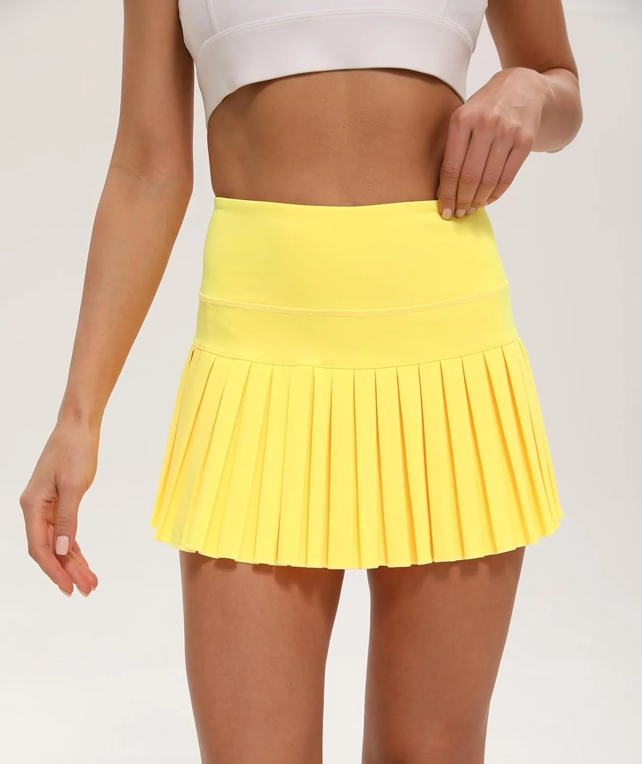 Yknktstc Women Tennis Skirt with Pocket Pleated Golf Skort Active Workout Running Athletic Shorts