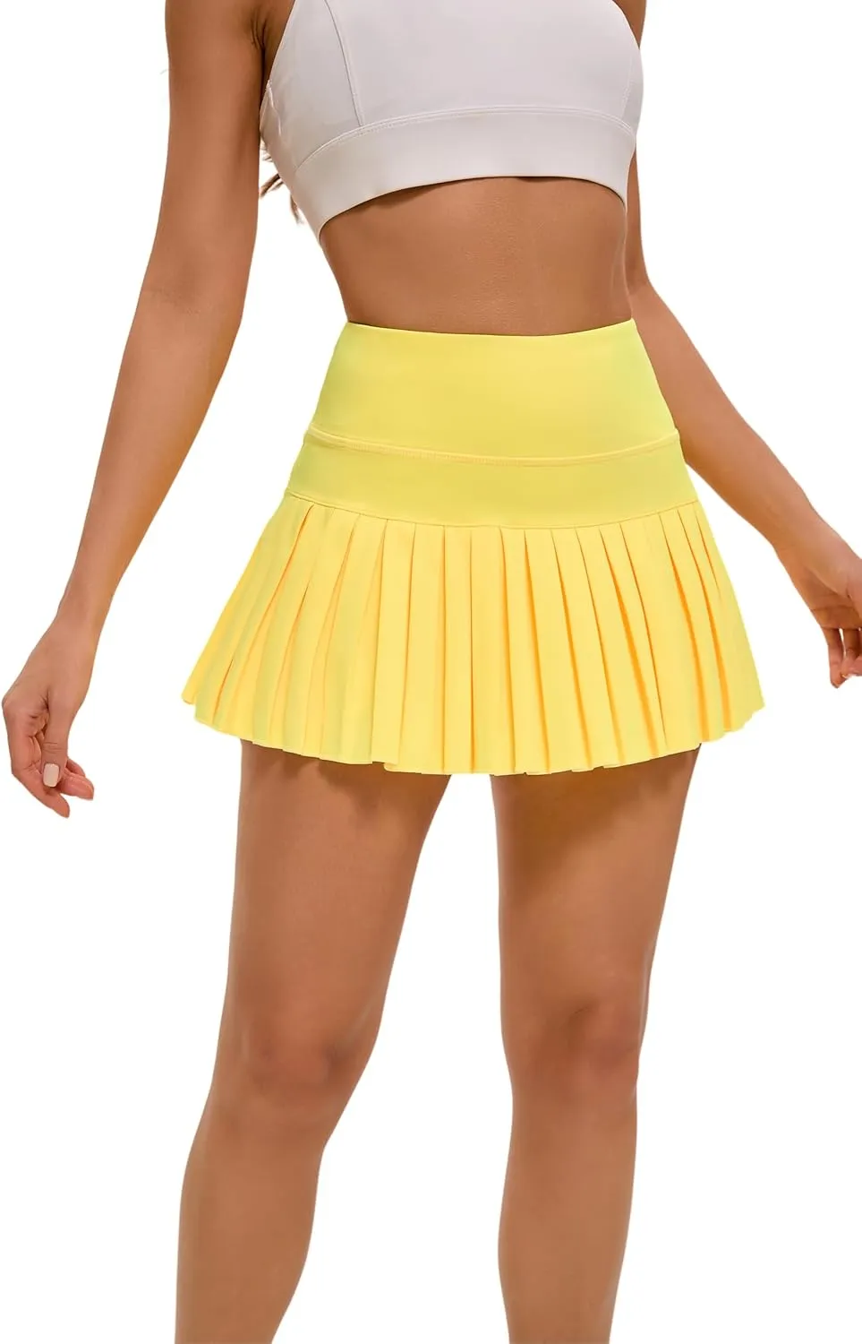 Yknktstc Women Tennis Skirt with Pocket Pleated Golf Skort Active Workout Running Athletic Shorts