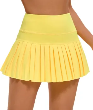Yknktstc Women Tennis Skirt with Pocket Pleated Golf Skort Active Workout Running Athletic Shorts