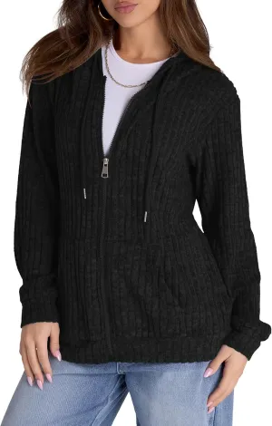 Zip Up Hoodie Women Oversized Sweatshirt Long Sleeve 2025 Fall Outfit Lightweight Jackets Workout Clothes